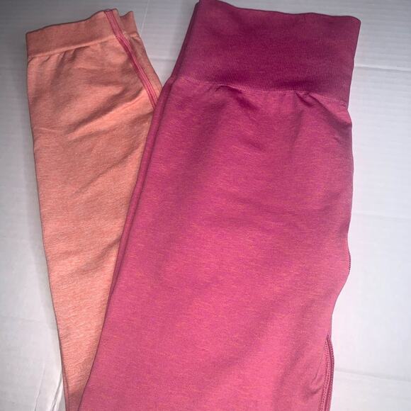 GYMSHARK Adapt Ombre Seamless Leggings.‎ Pink and Orange. Small - Picture 6 of 11
